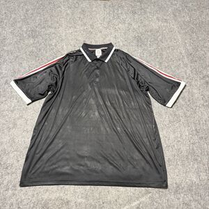 Kilburne & Finch Men's 3XL Polo Shirt Black Red White Shoulder Stripes